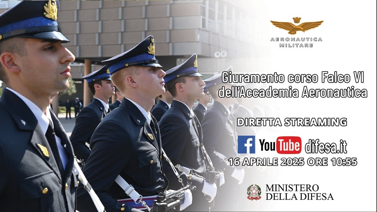 Cerimonia di giuramento e battesimo del Corso Falco VI dell’Accademia Aeronautica