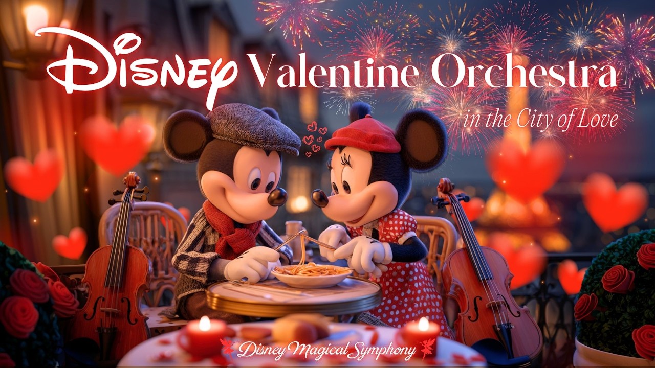 💖 Disney Valentine Orchestra Collection 🎻 Greatest Disney Love Songs of All Time 🌹Magical Paris Date