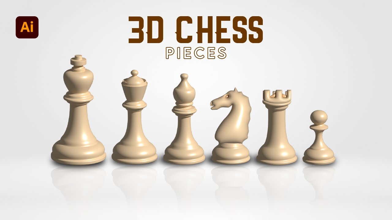 Adobe Illustrator Tutorial 2023 | learn how to create 3d chess piece set | part 1| MJ Graphics