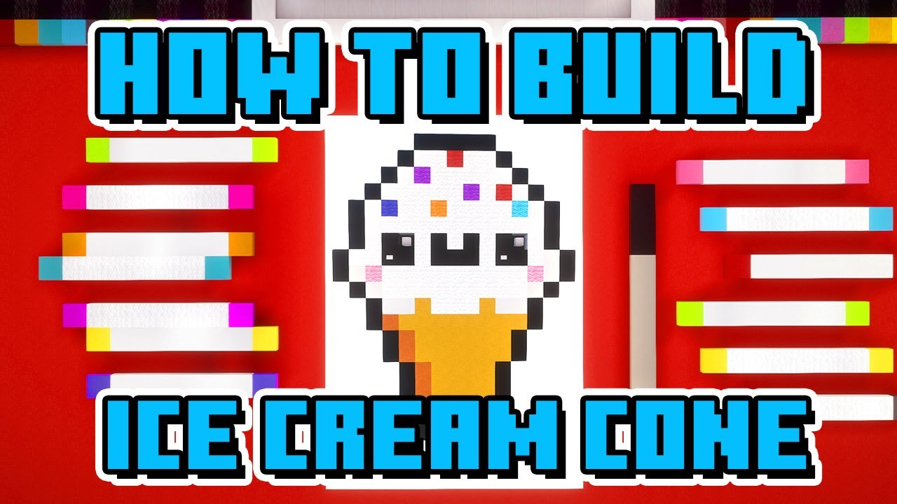 How To Build A Cute Ice Cream Cone - Minecraft Art