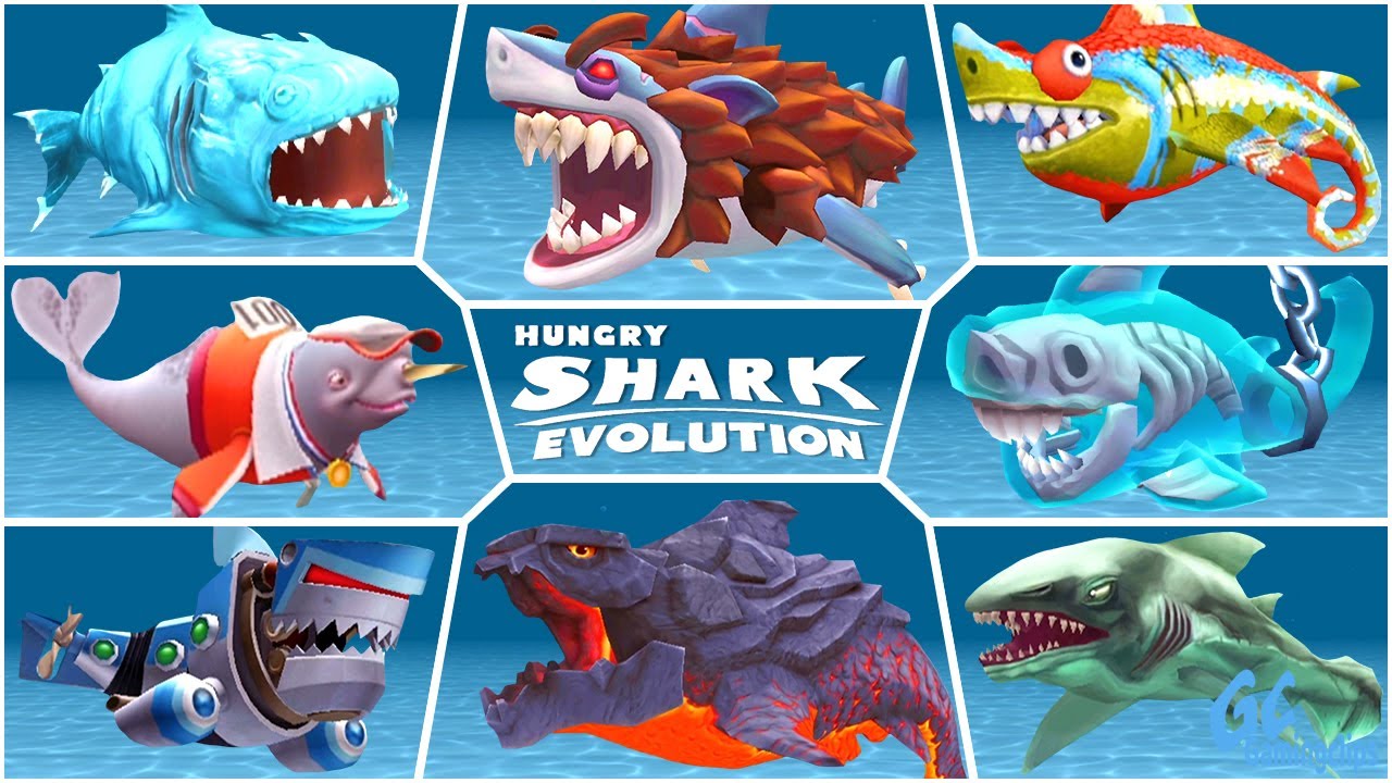 ALL SPECIAL SHARKS in Hungry Shark Evolution