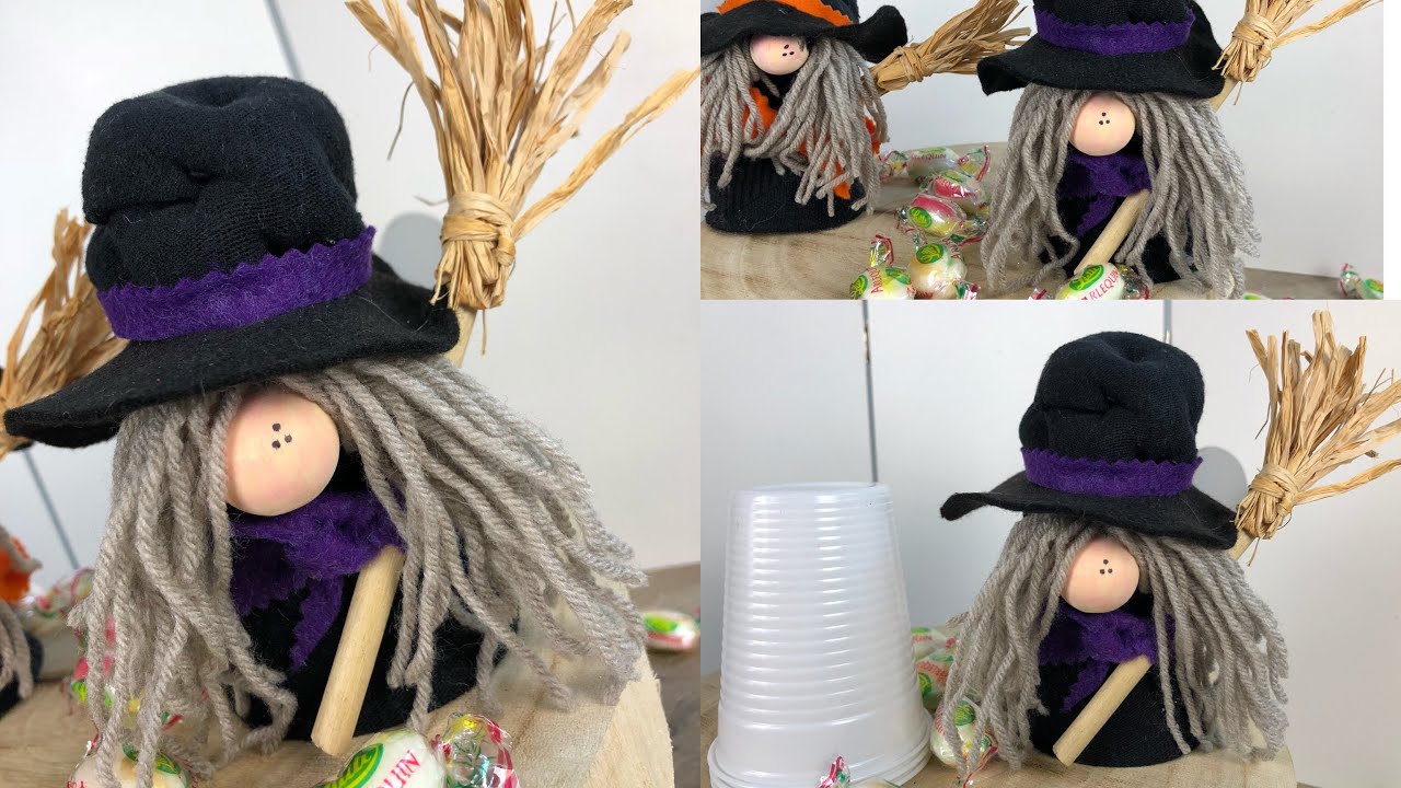 Guarda come crea una Befana con un bicchiere di plastica e un paio di calzini