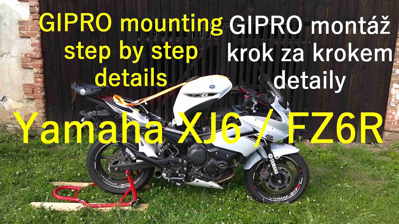 Yamaha XJ6 / FZ6R GIPRO mounting, step by step - montáž ukazatele GIPRO, krok za krokem (ENG subs)