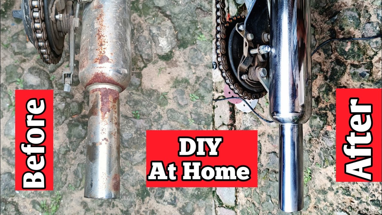 How to remove rust from bike silencer at home | Royal enfield  rust removal
