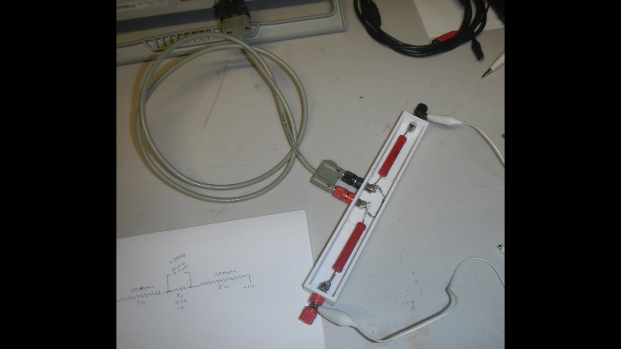 DIY High Voltage Probe Design 120 to 20,000 Volts, Divide 1000x Probe