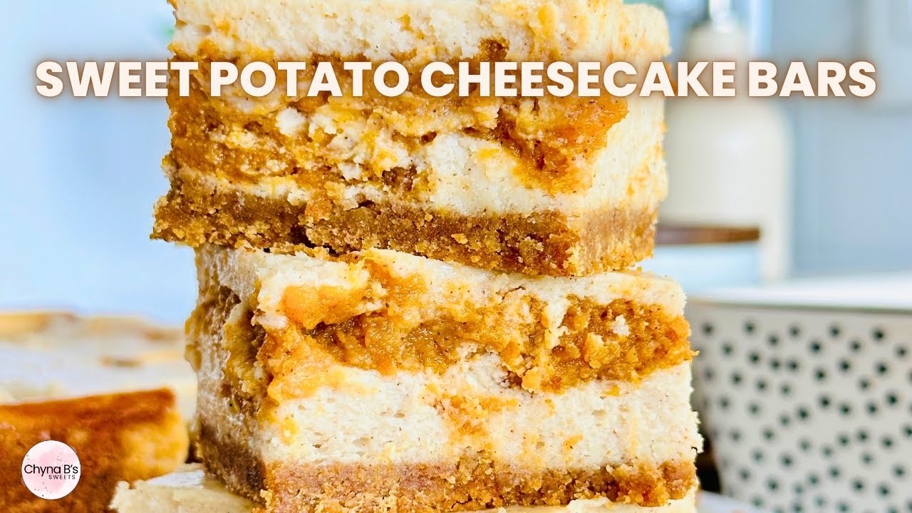 The Best Sweet Potato Cheesecake Bars | Holiday Desserts | Dessert Bars Recipe | Easy Cheesecake