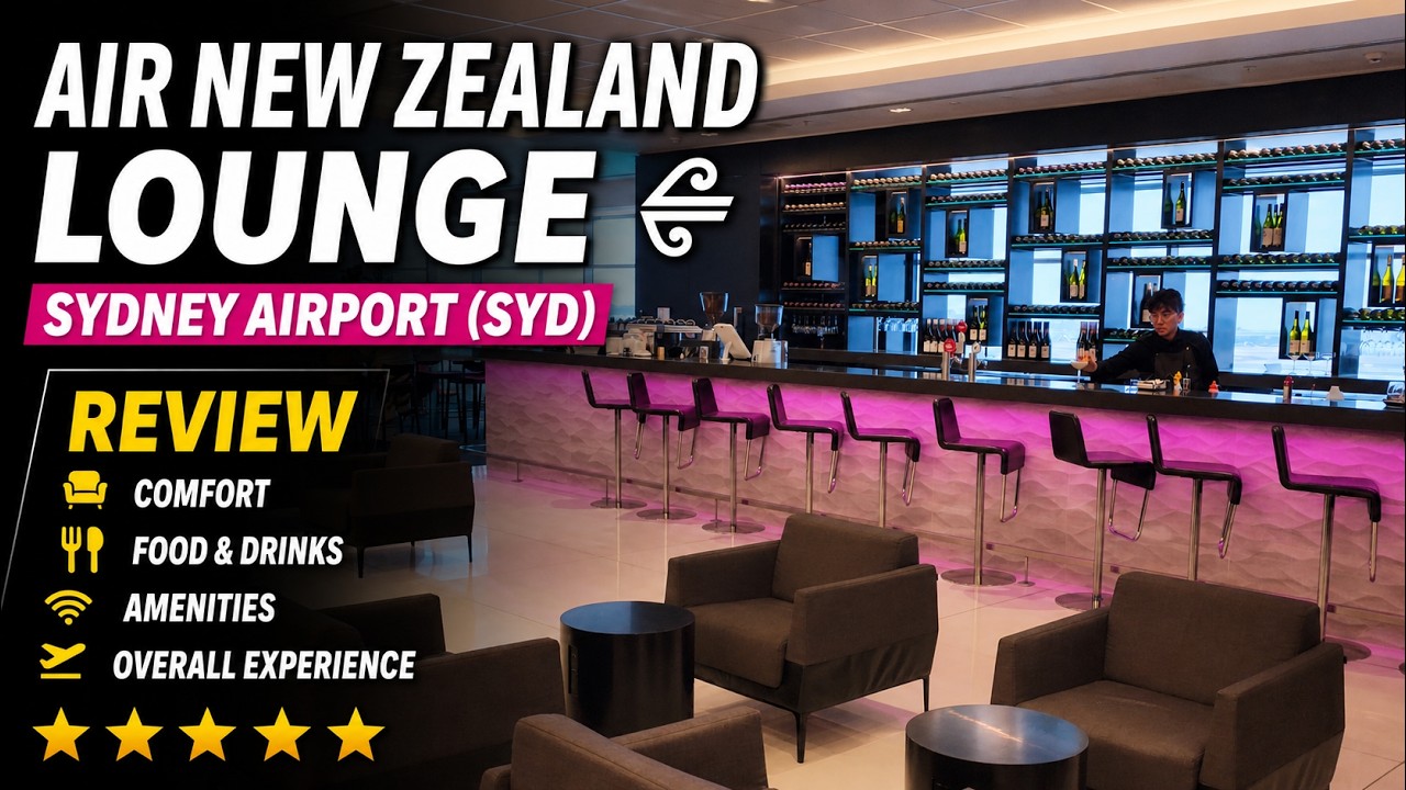 Обзор зала ожидания Air New Zealand в Сиднее в формате 4K.