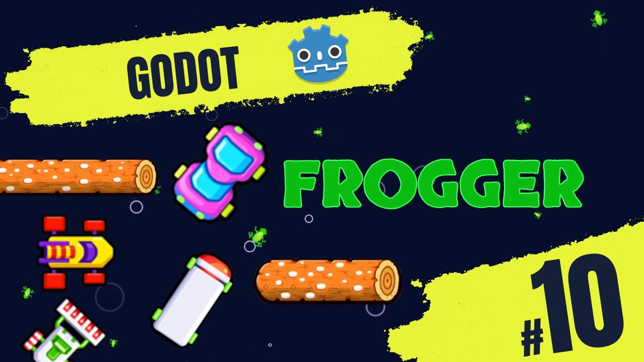 Make Frogger with Godot 4.5+ # 10 Lanes and items