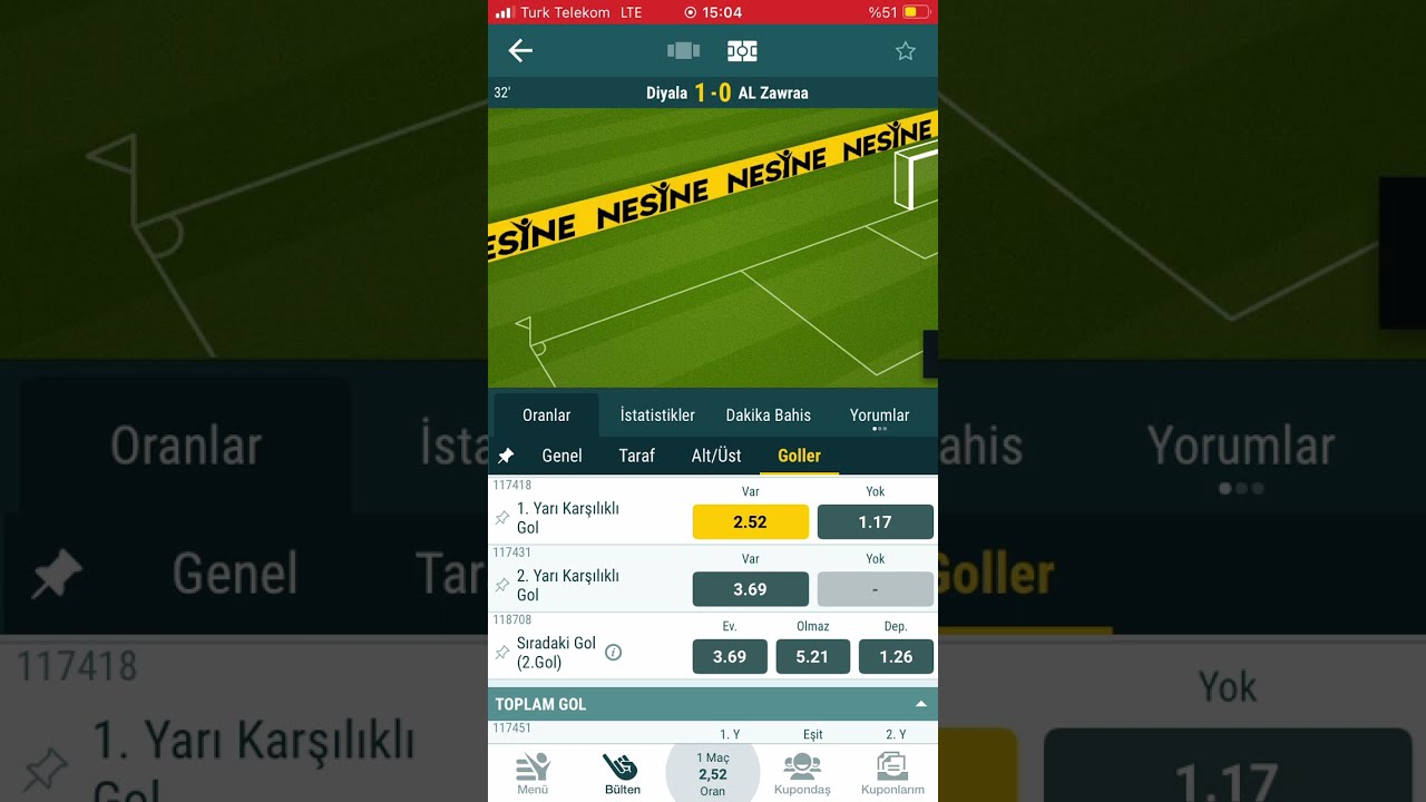 İddaa Kanalı | İlk Yarı Karşılıklı Gol Var