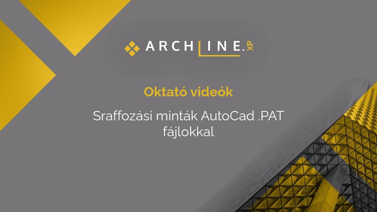 Sraffozási minták AutoCad .PAT fájlokkal - oktató videó - ARCHLine.XP 2024