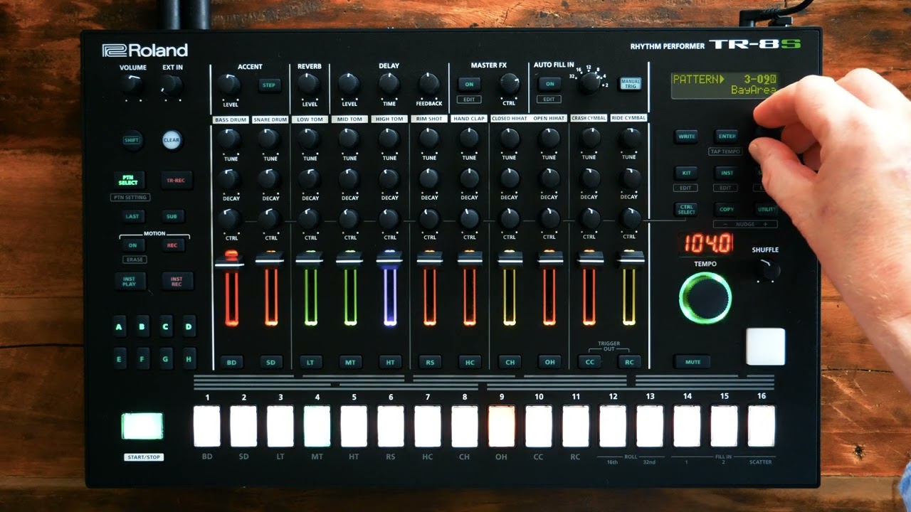 64 GREAT DRUM PATTERNS! BETTER THAN A TR-808? Demo of Roland Rhythm Performer TR-8S (No Talking)