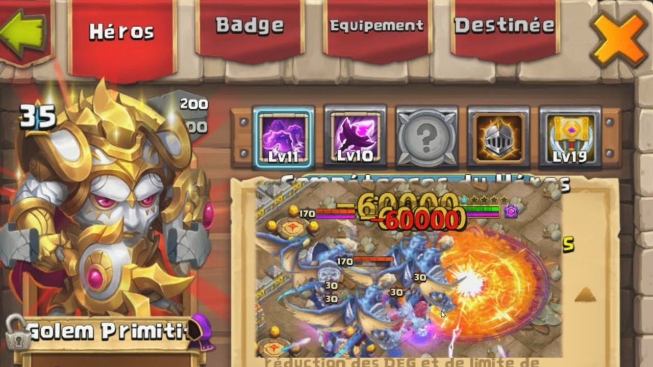 Golem Primitif ! Castle Clash