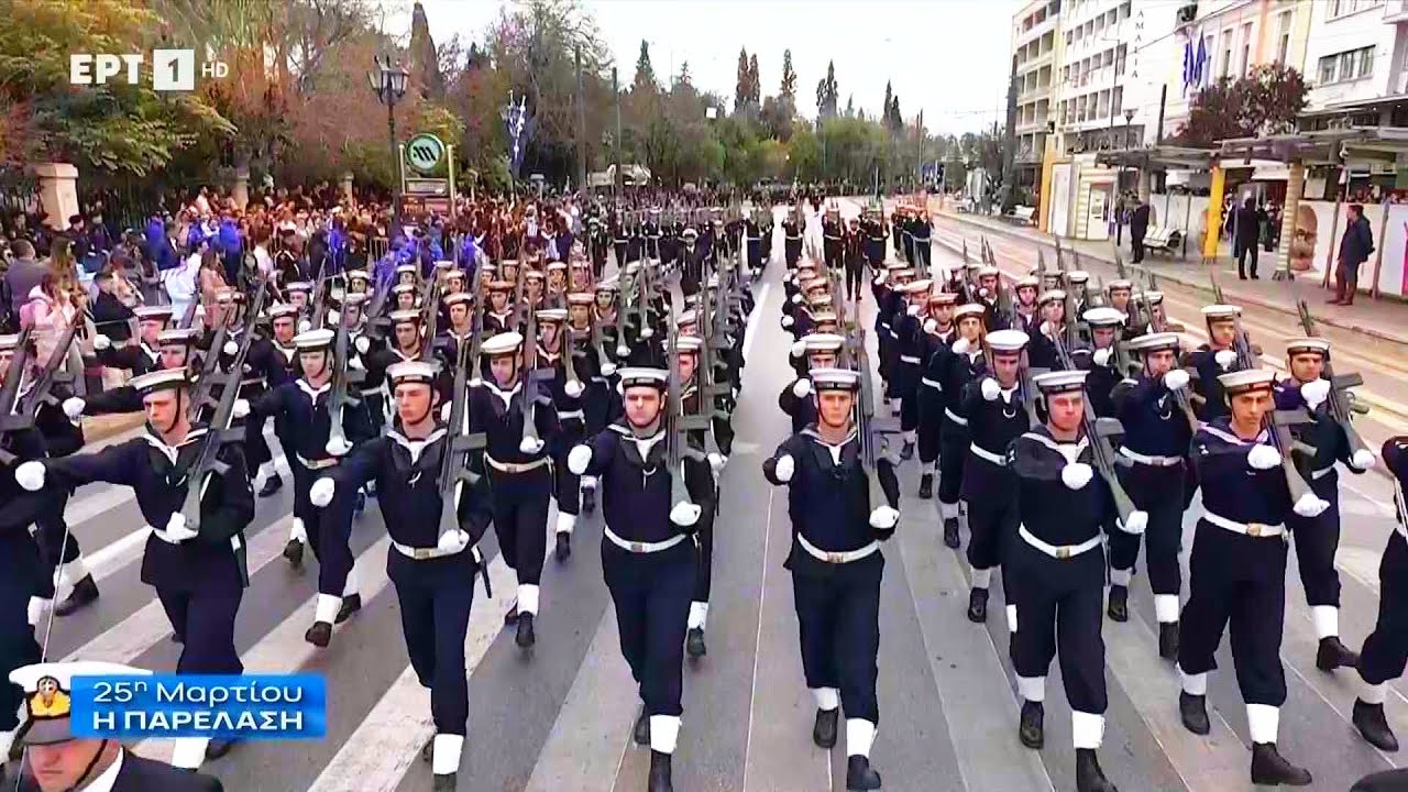 Τα πεζοπόρα τμήματα του Πολεμικού Ναυτικού στην Στρατιωτική Παρέλαση της 25ης Μαρτίου 2025
