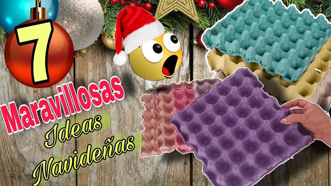7 Maravillosas Ideas Navideñas🎄Reutilizando CARTÓN DE HUEVO Original, Fácil y Económico de Hacer👌