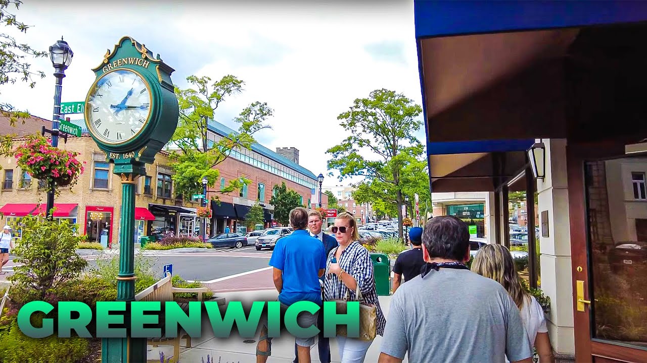 Walking WEALTHY NYC Suburb of Downtown Greenwich, CT (September 18, 2021)