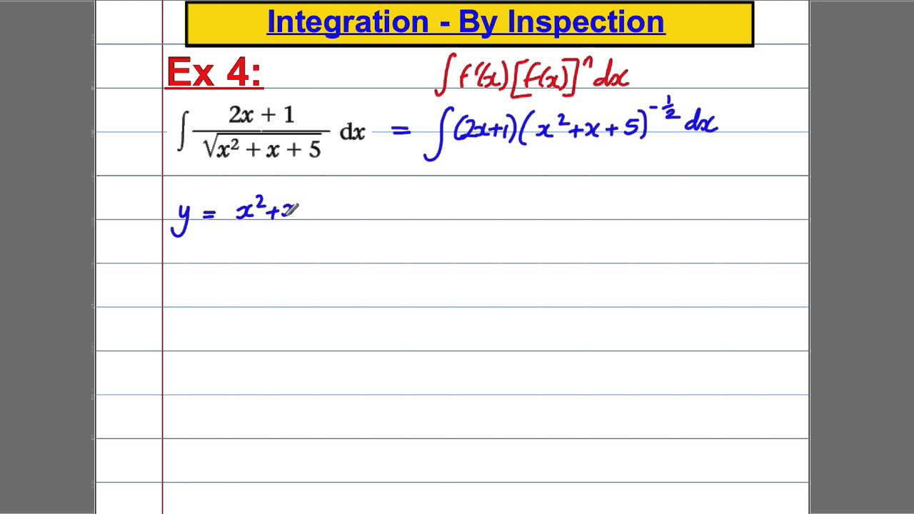 Integration (6) - By Inspection (C4 Maths A-Level)