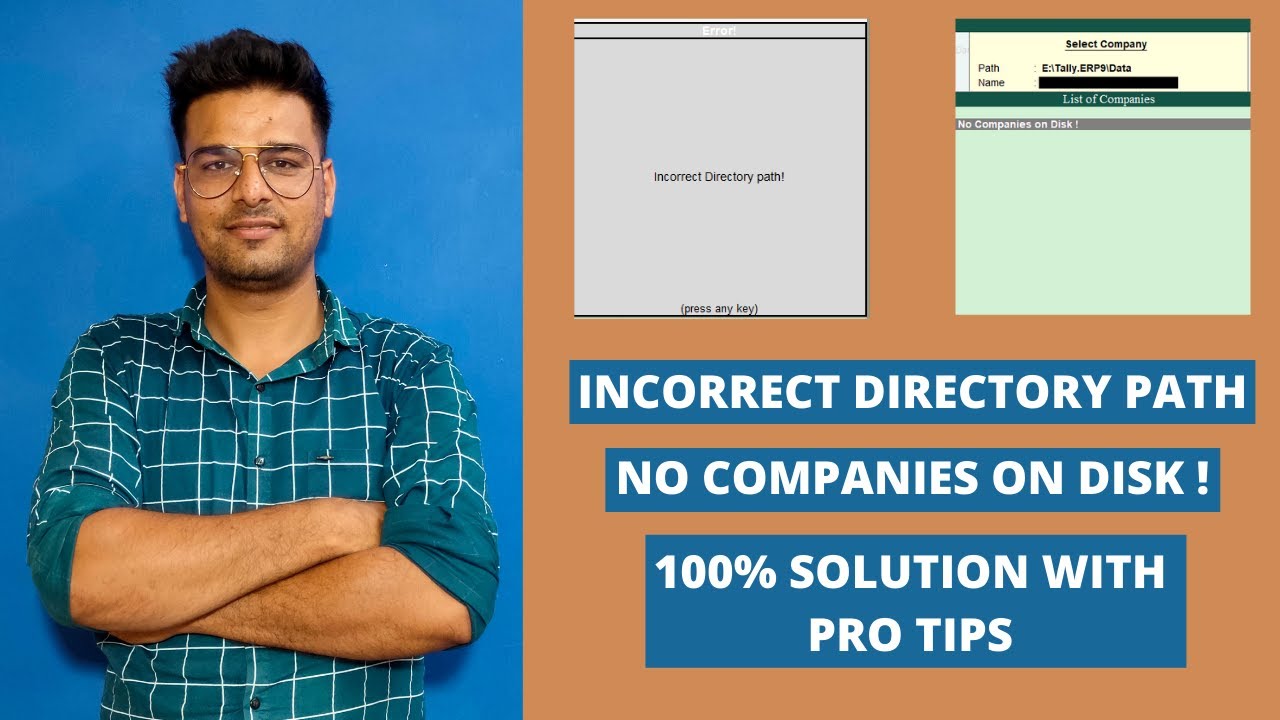 Fix Tally Error | No Companies on Disk | Incorrect Directory Path