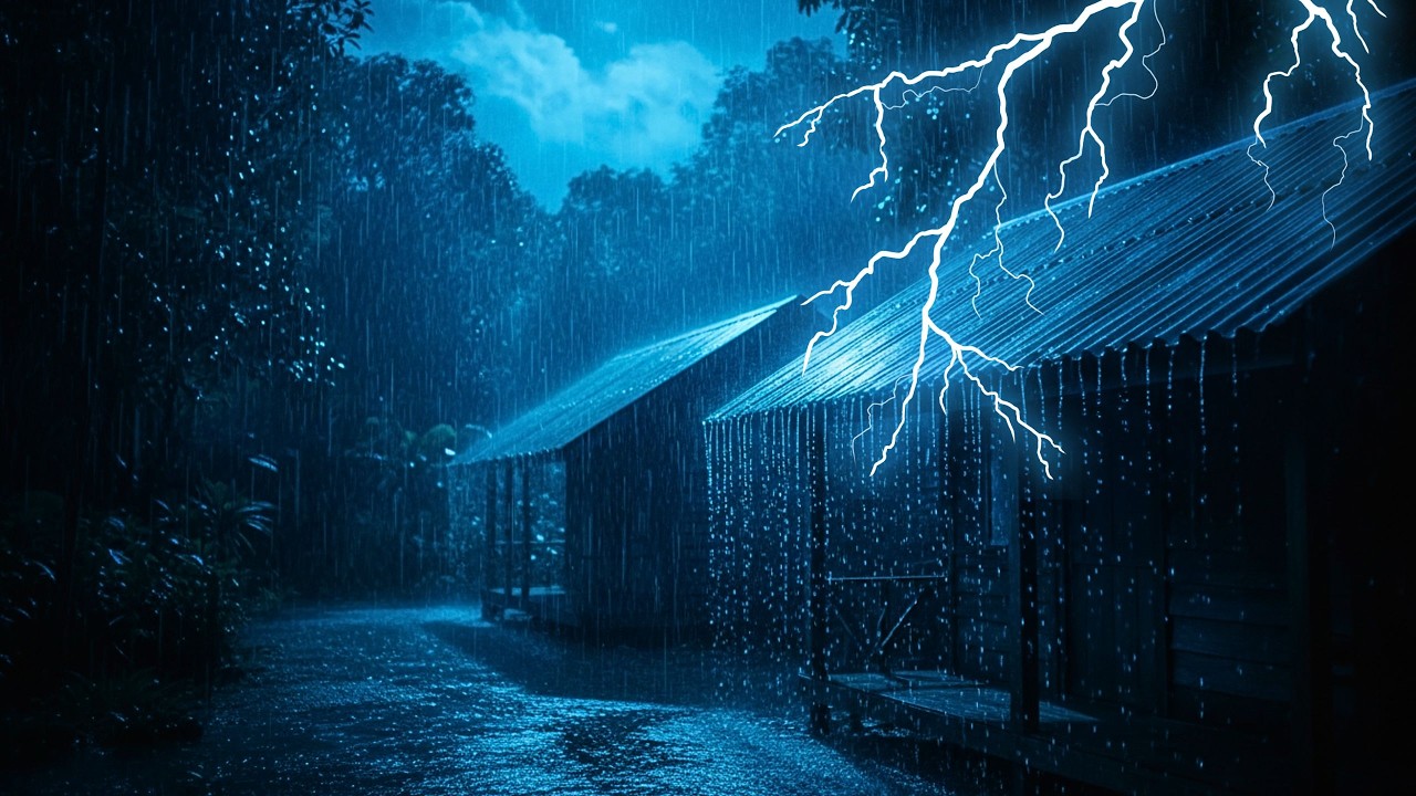 Rain & Thunder Sounds | Soothing Rain, White Noise, Calm Night Soundscape
