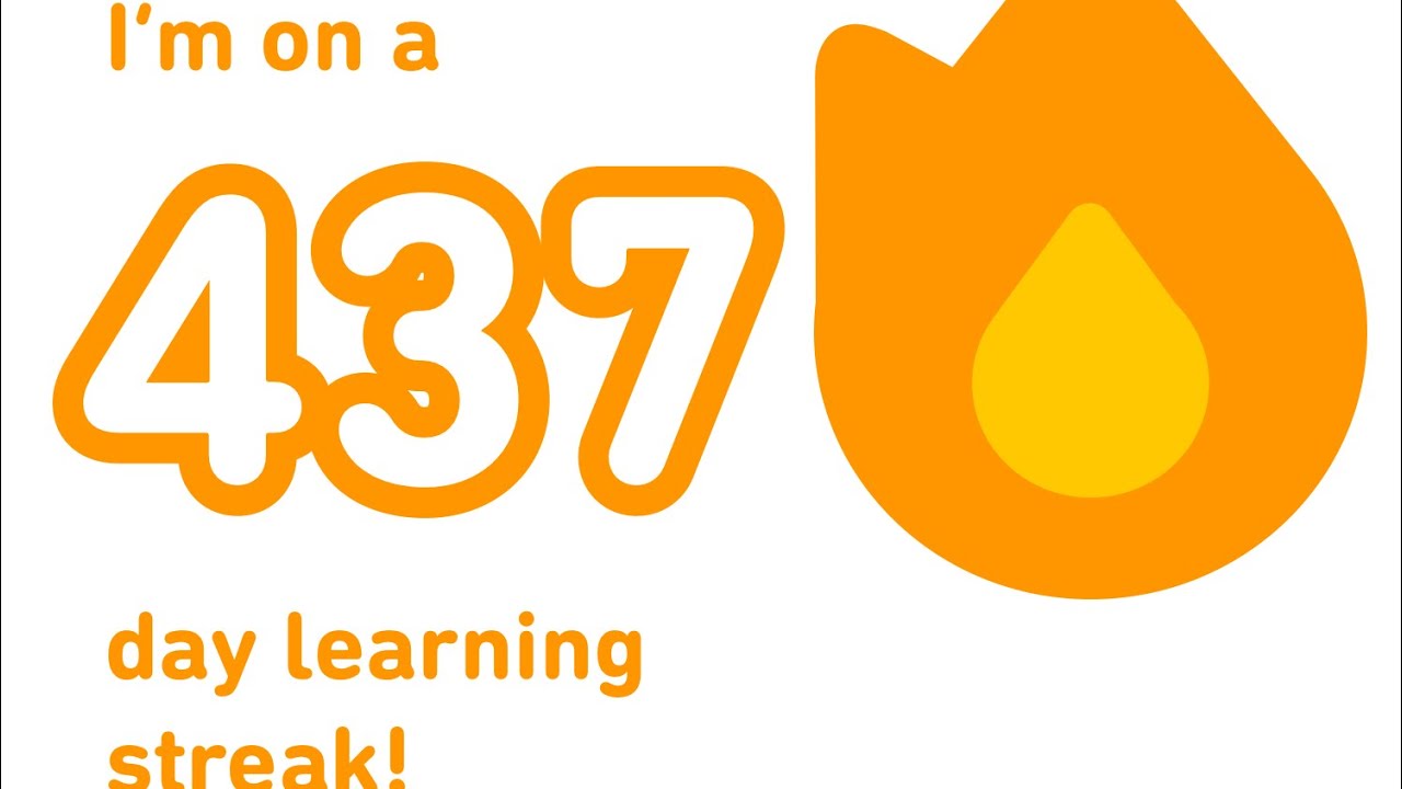 Duolingo Languages complete day streak 437 Week 53