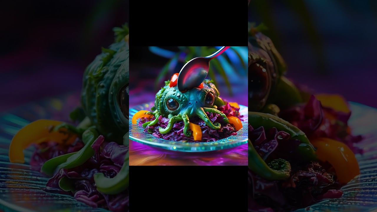Try this alien food octopus!🐙👽 #shorts #alien #food  #art #satisfying  #soothing  #funny
