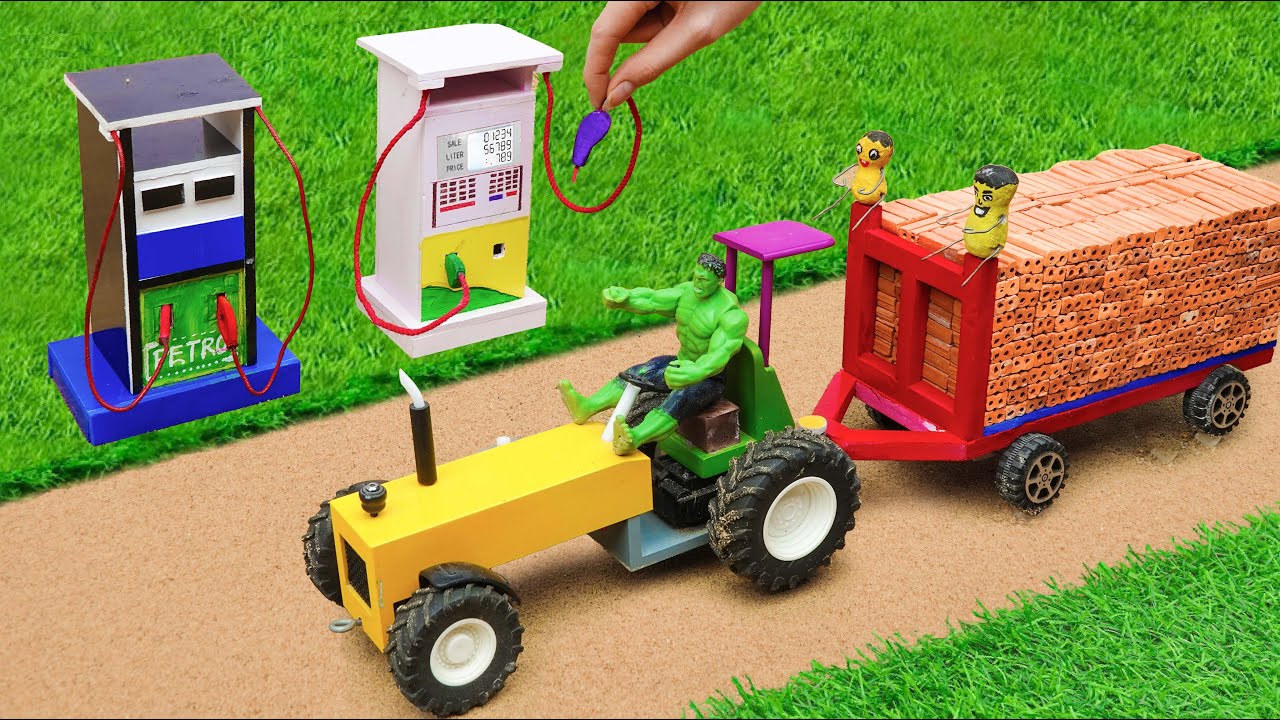 diy tractor mini petrol pump science project || ‪@MiniCreative1‬ || keepvilla ‬