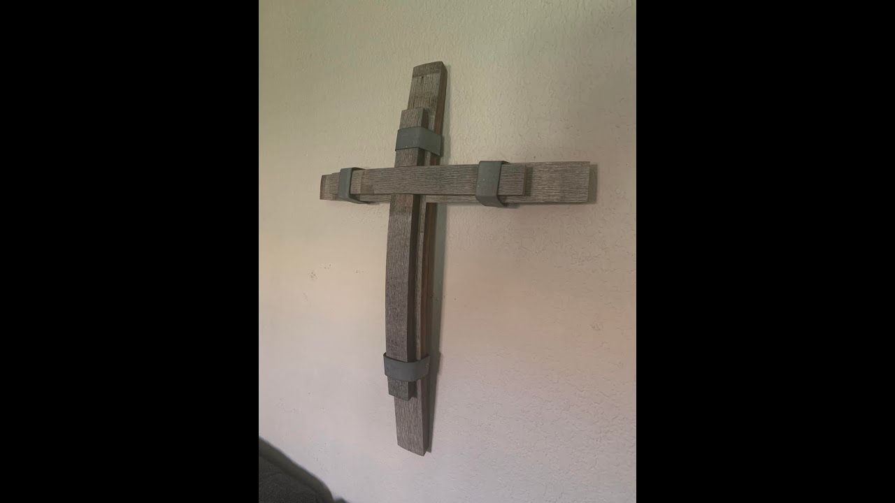 wine barrel projects: cross made from the staves