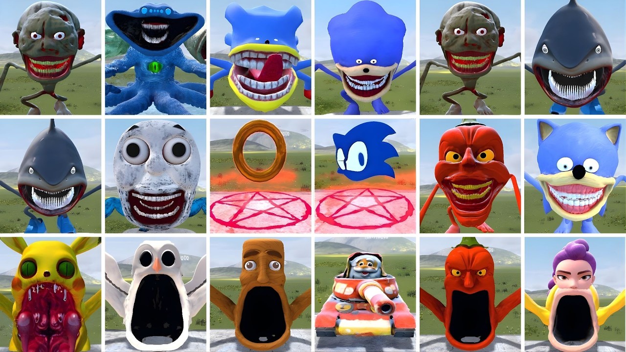 I PLAYED DEATHMATCH GAME WITH ALL SHIN SONIC TAPES FAMILY VS SEA EATER FAMILY in Garry's Mod!
