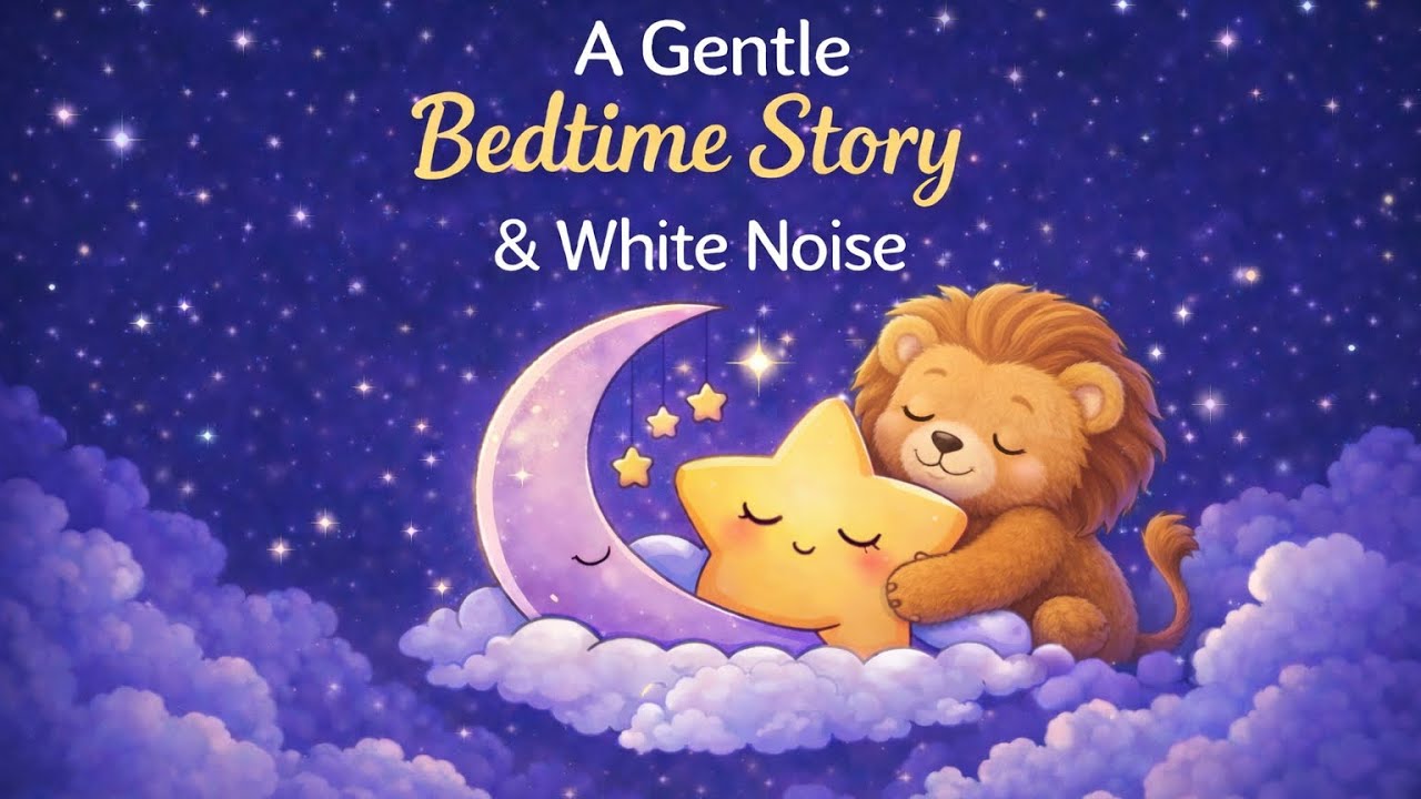 Leo the Lion and the Quiet Moonlight Path 🌙 | Bedtime Story + Soothing White Noise for Deep Sleep