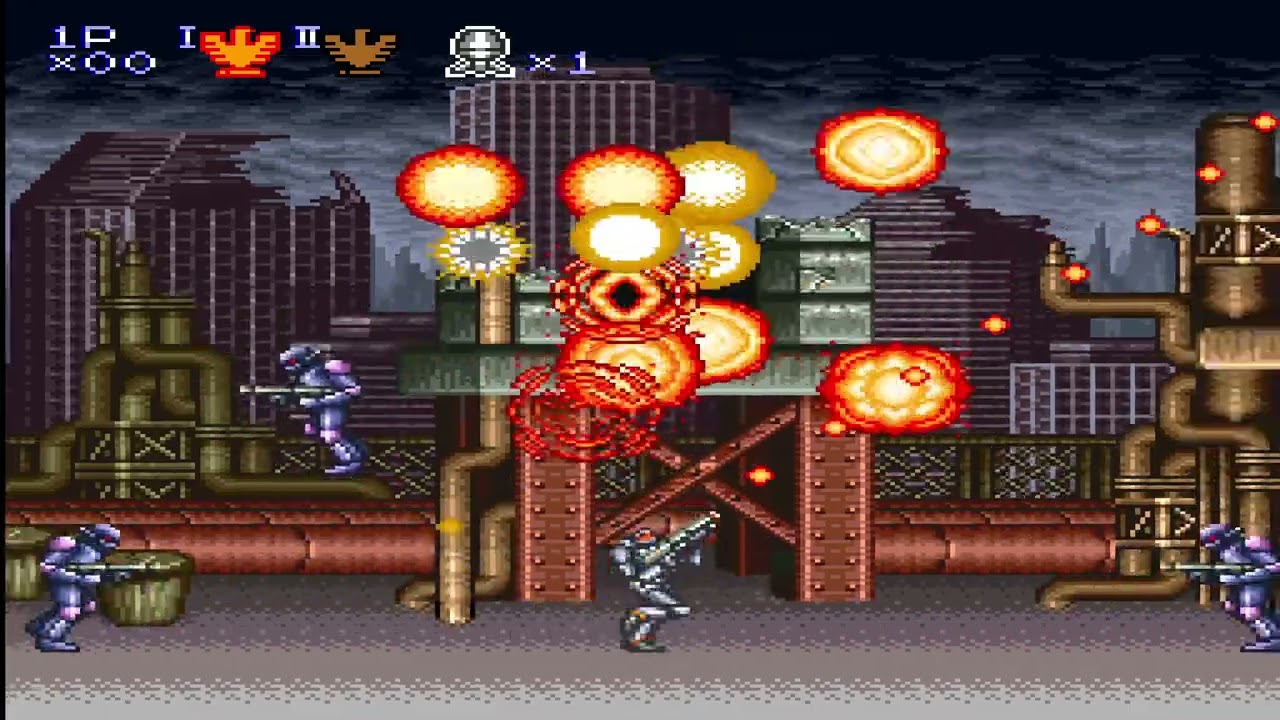 Super Probotector Alien Rebels - 1992 SNES  (Contra Anniversary Collection) | gameplay (PC videogame