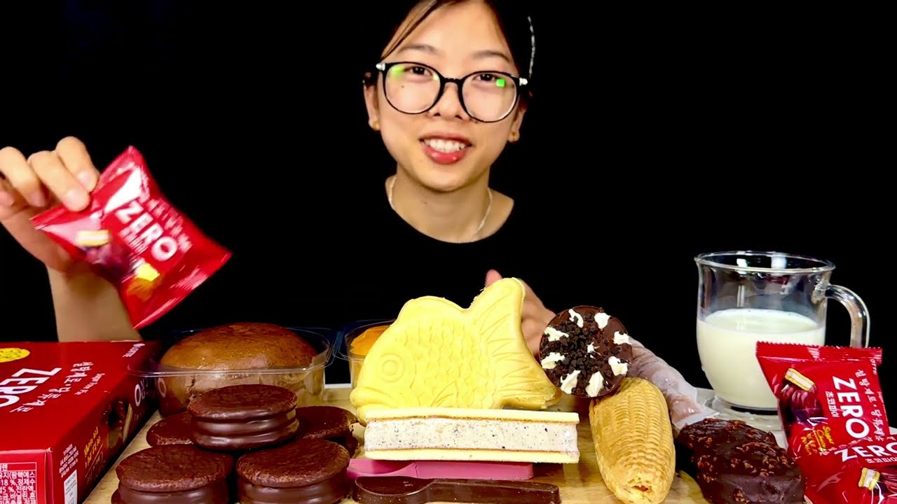 🍫CHOCOLATE MUKBANG🍧🍨,Korean Popular icecream🍦&Yonsei Cream Bread Mukbang (ˊᵒ̴̶̷̤ ꇴ ᵒ̴̶̷̤ˋ)