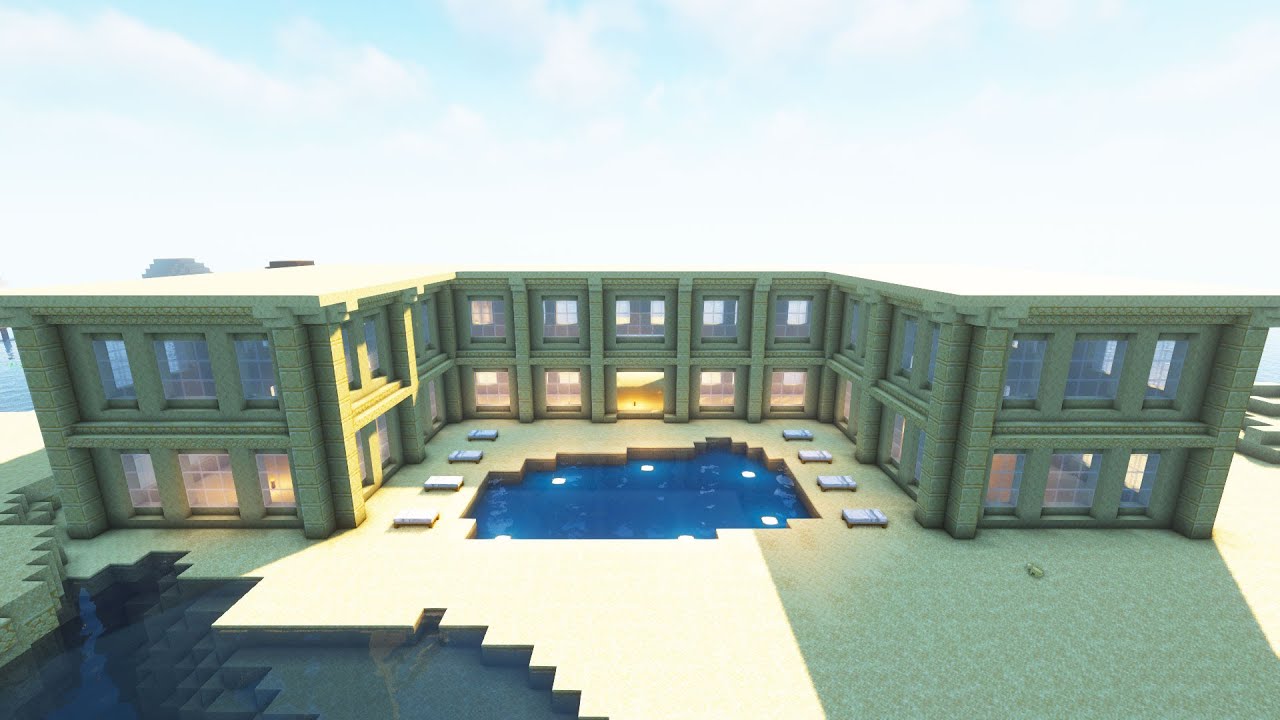 【Minecraft】リゾートホテルの作り方🐰✨【サバイバル建築｜リゾー島｜マイクラ建築】