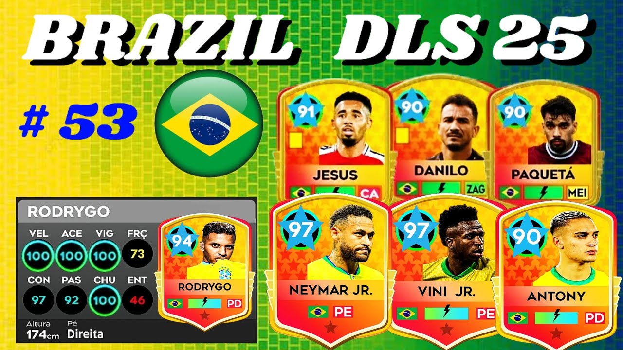 DLS 25 | ANALISANDO O TIME ( SELEÇÃO BRASILEIRA NO DREAM LEAGUE SOCCER 25) 👏🏼