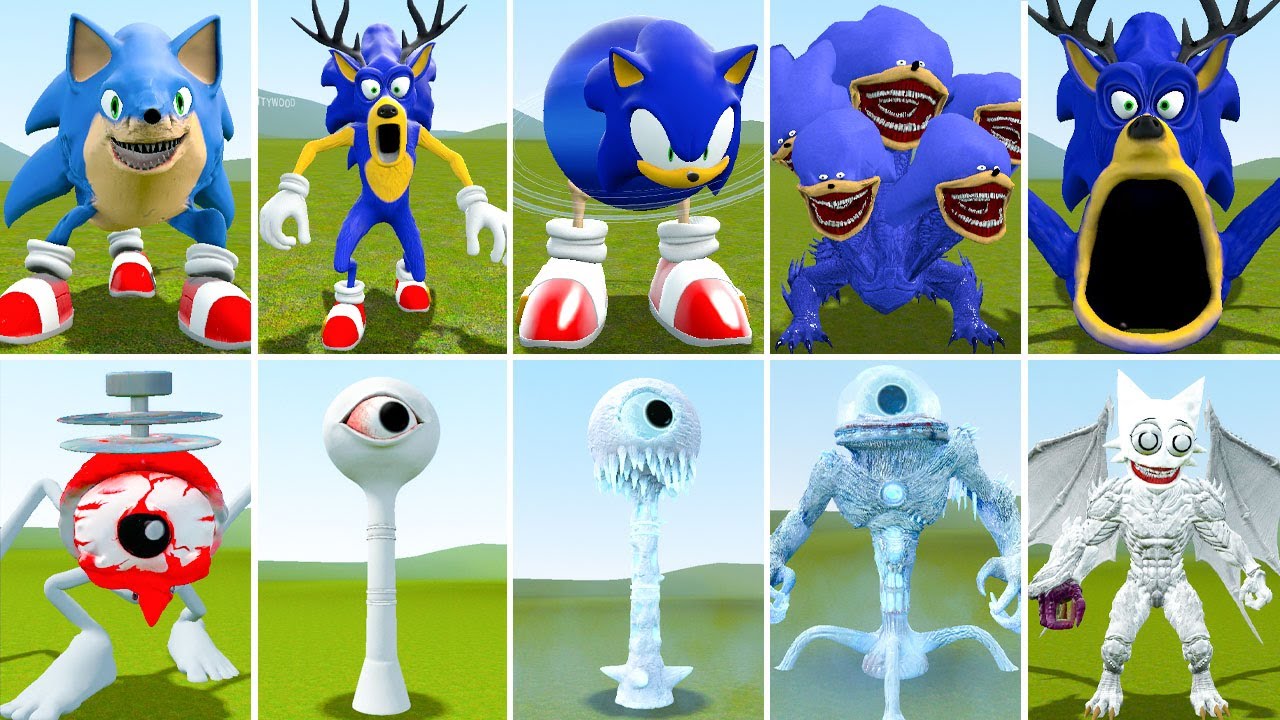 GMOD | ALL NEW SONIC BLUE vs BRAINR NEPTU SONIC vs SPRUNKI ICE & ICE TOWER 2! (BATTLE)