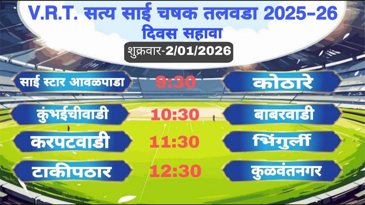 दिवस सहावा || VRT सत्य साई तळवाडा चषक २०२५-२६