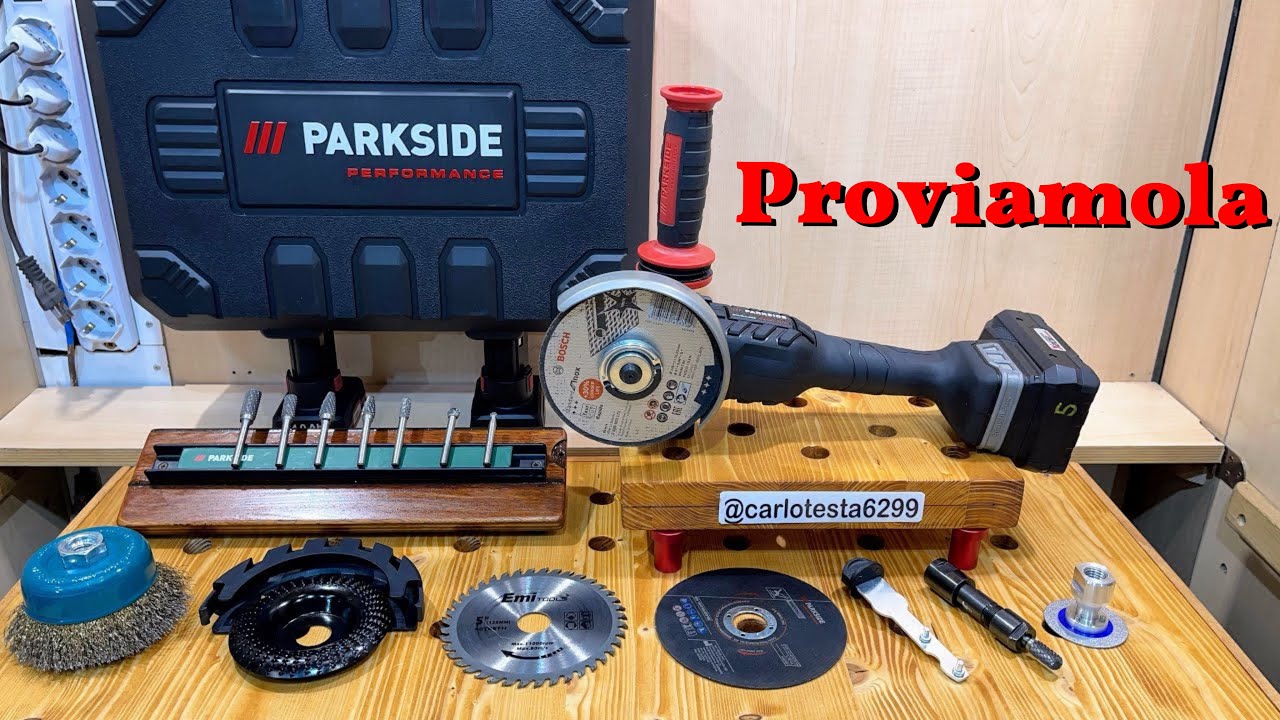 Parkside smerigliatrice angolare ricaricabile 20V Lidl unboxing recensione e test flessibile lidl