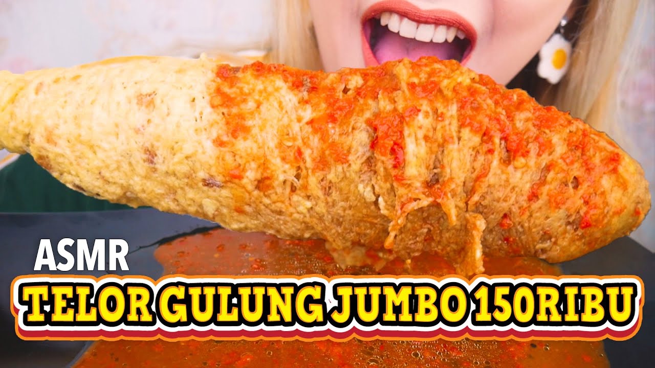 #207 Request ASMR TELOR GULUNG JUMBO 150RIBU GUYUR SAMBEL MERCON!! | ASMR Indonesia
