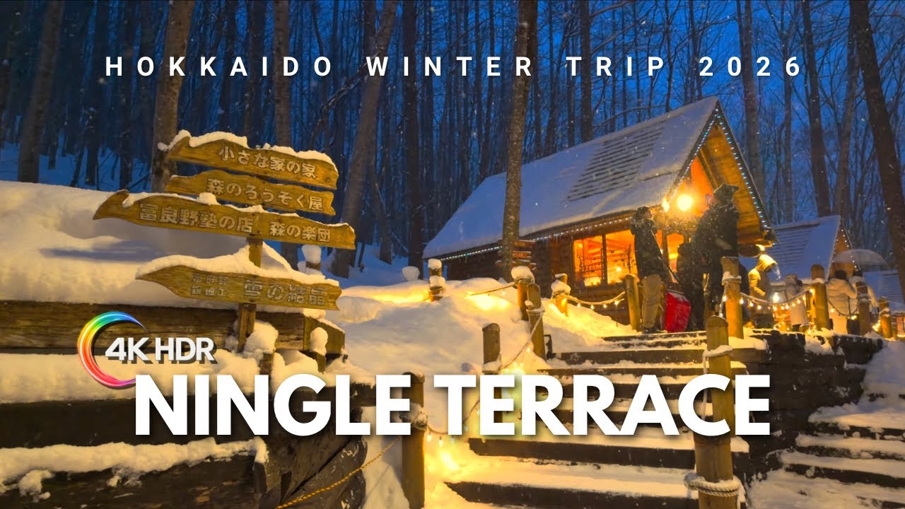 [ 北海道旅行 ] A Snowy Winter Walk in Japan’s Fairytale Village | Ningle Terrace, Hokkaido ( Day&Night )