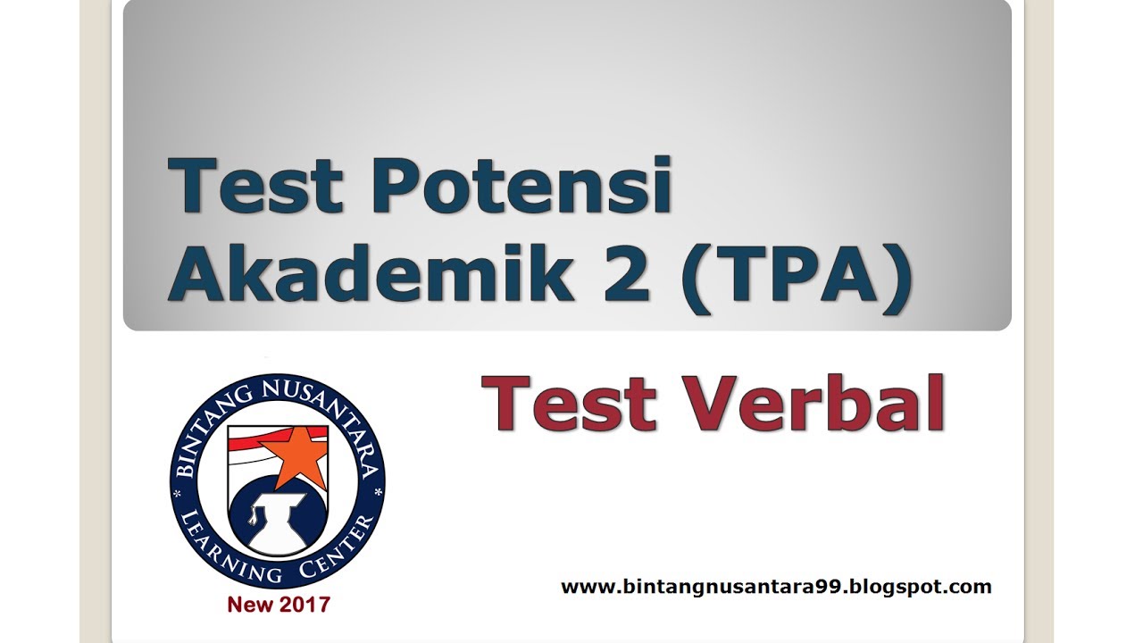 Test Potensi Akademik 2 (TPA) Test Verbal - Latihan UTBK ANBK Literasi Bahasa