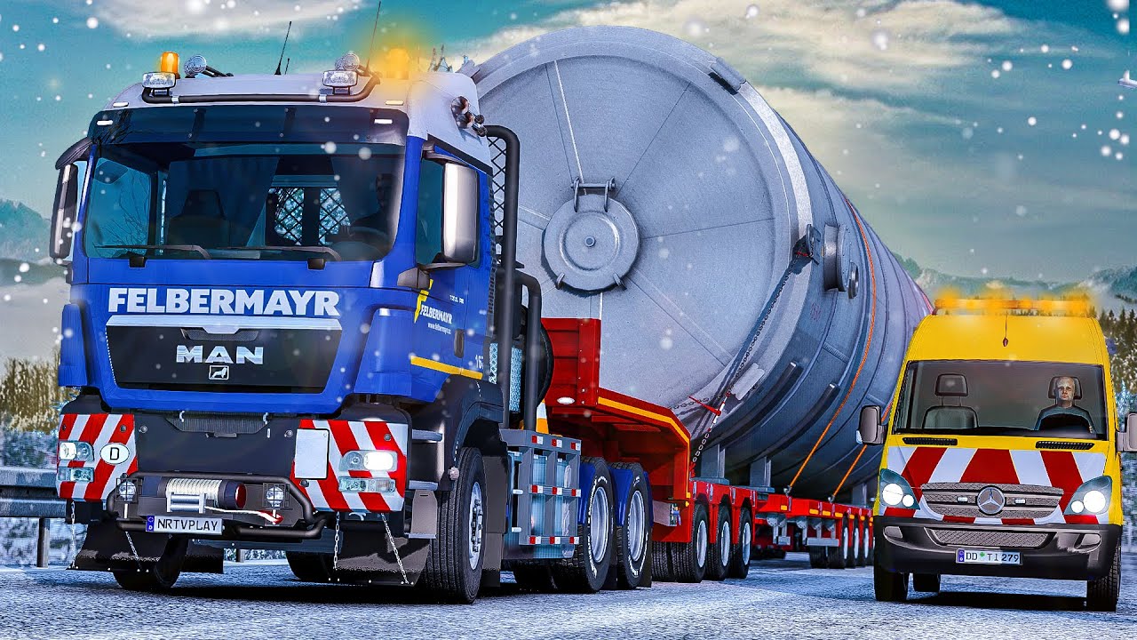 ETS 2: SCHWERTRANSPORT durch Eis und Schnee | Silo-Lieferung nach Breslau | EURO TRUCK SIMULATOR 2