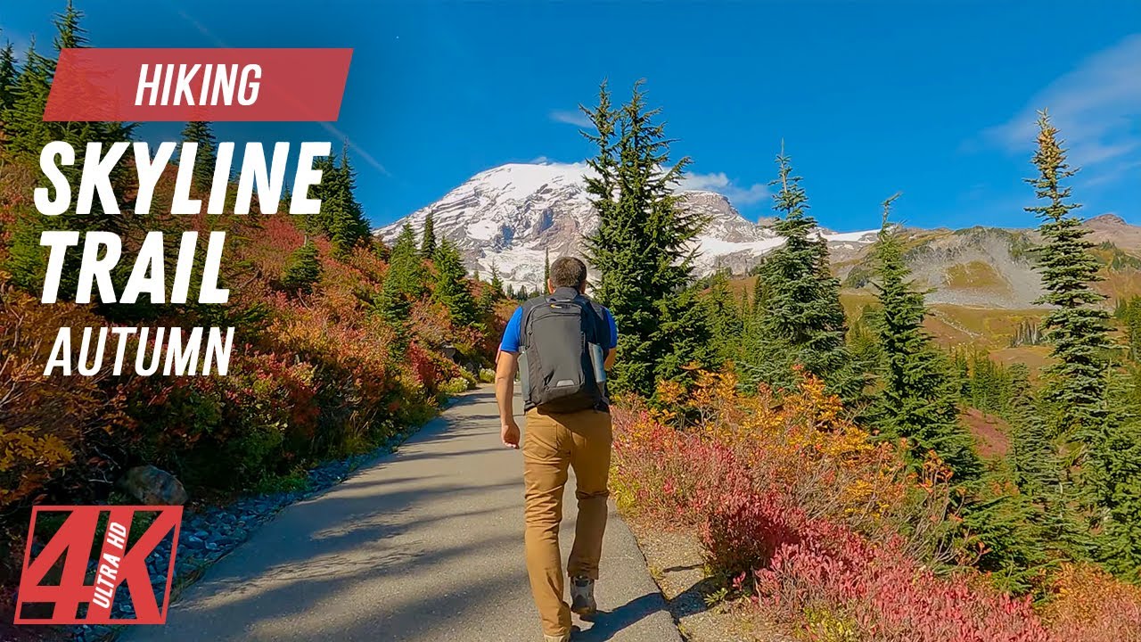 2 HRS Exploring Skyline Trail in Autumn - Treadmill Exercising Video - 4K Virtual Hike with a Hiker
