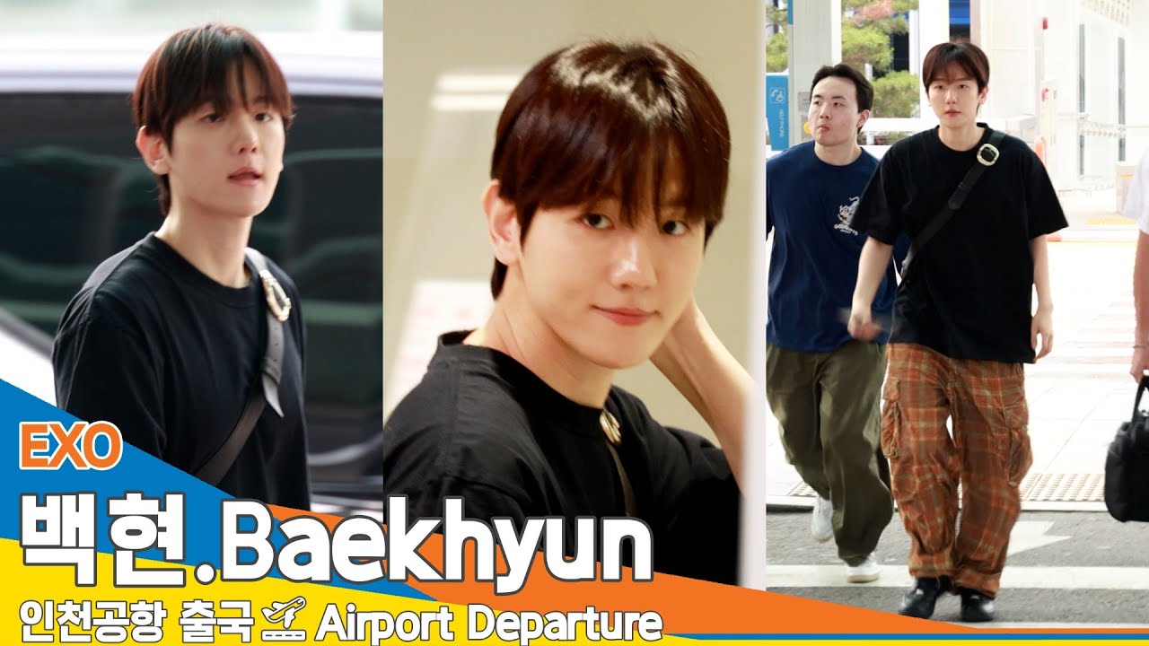 [4K] 엑소 백현, 두근 두근 설렘 미소 (출국)✈️EXO 'BAEKHYUN' Airport Departure 2024.6.14 Newsen