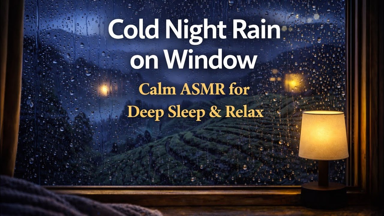 Cold Night Rain on Window ❄️🌧️ Calm ASMR for Deep Sleep & Relax