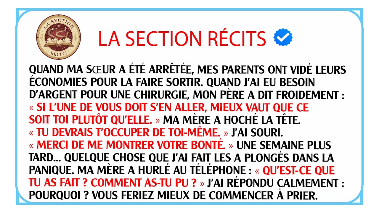 Mes parents ont choisi mon frère au lieu de ma chirurgie. Ma vengeance les a ruinés sans rien faire.