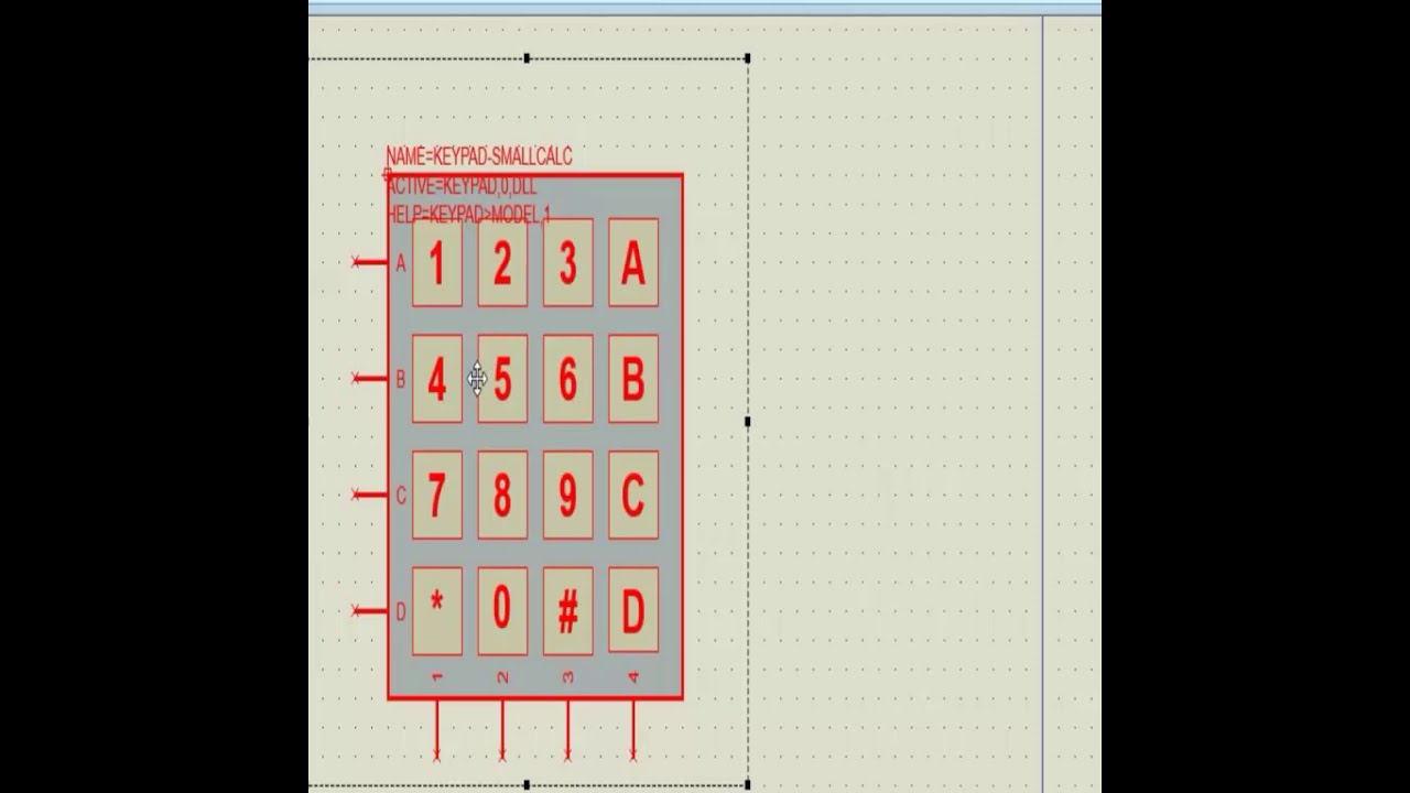 como cambiar librería del teclado 4x4 (PROTEUS)