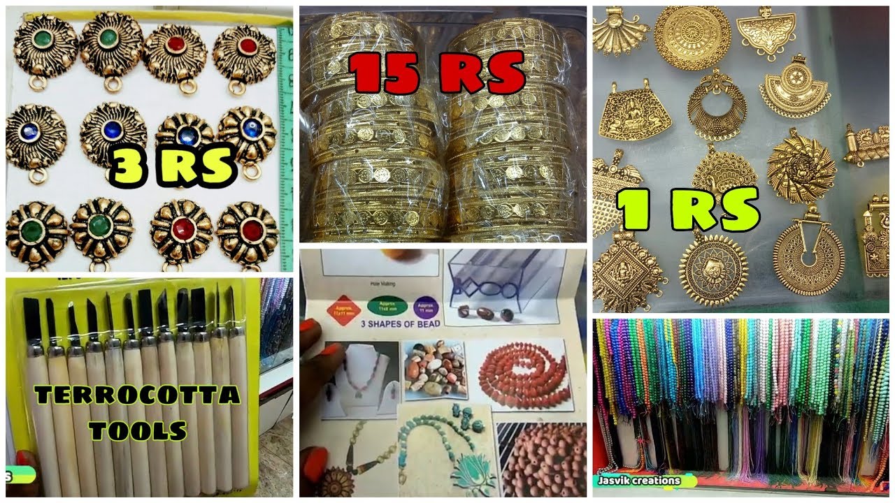 Jewellery making materials shop tour part 2 | glass bead oxidised materials