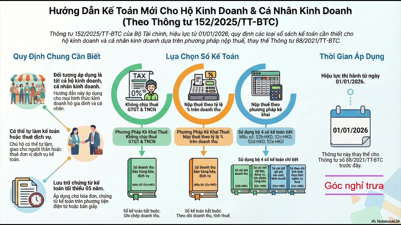 Giải Mã Thông Tư 152: Cách Ghi Sổ Sách Kế Toán Hộ Kinh Doanh Chuẩn 2026