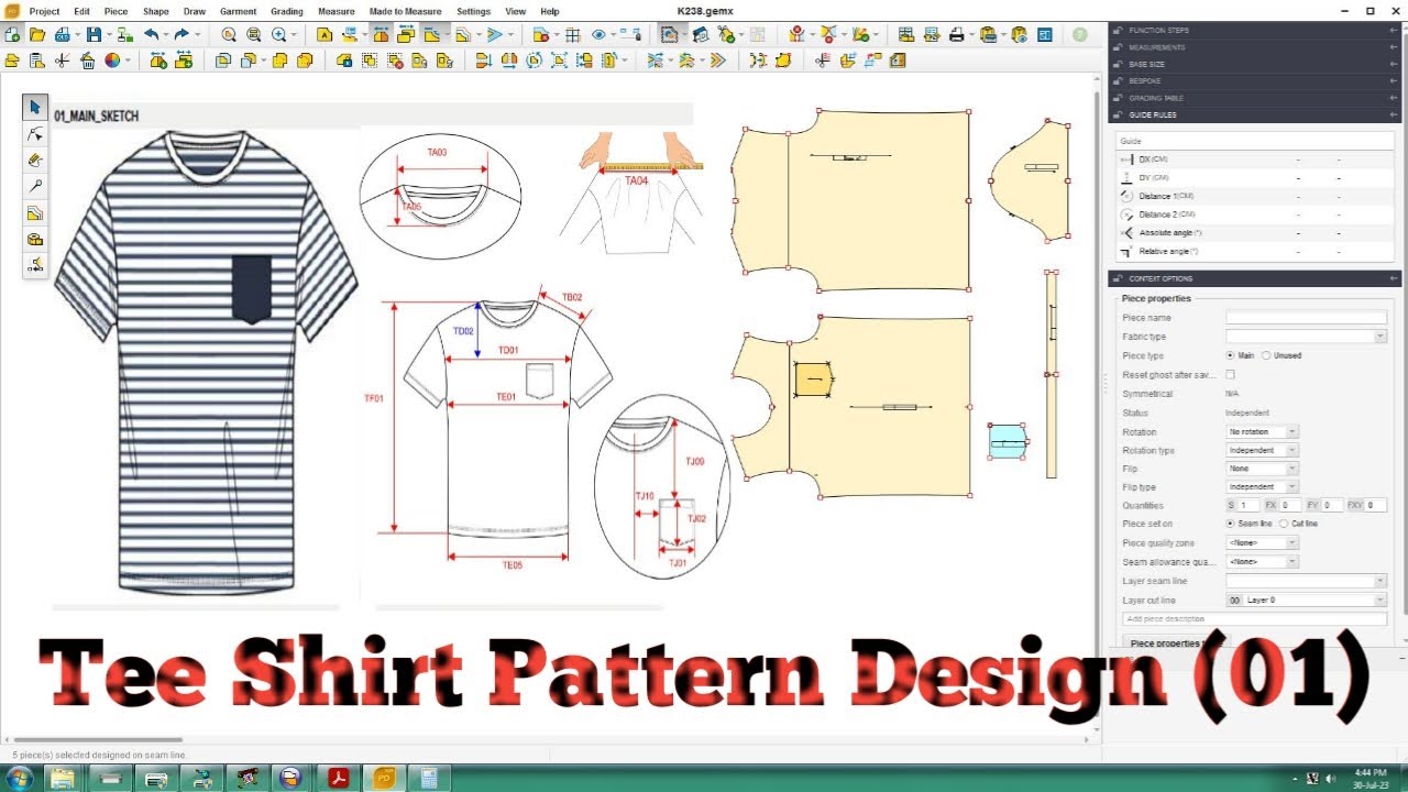 How to make T-Shirt Pattern Design | How to make Basic T Shirt Pattern Design Tutorial Gemini x19