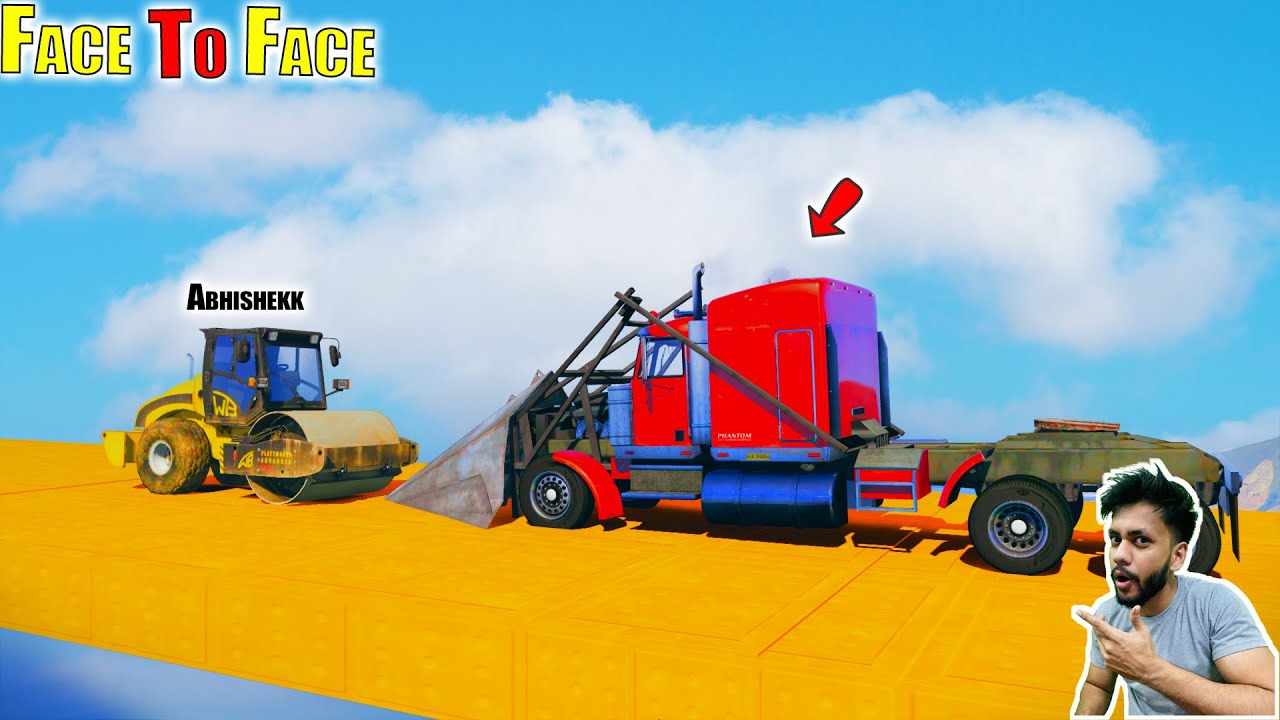 Truck Vs Road Roller 99.999% People Cannot Complete This face To Face