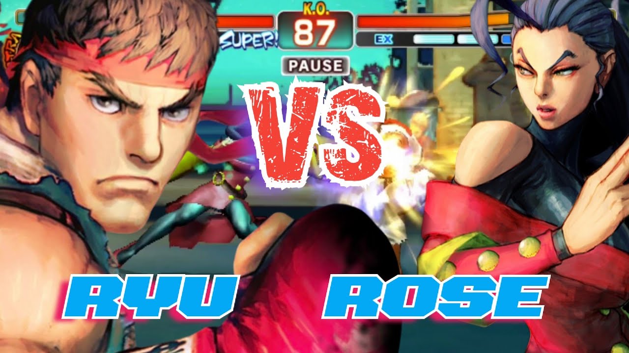 RYU VS ROSE Street Fighter 4 Game Arcade Classic #StreetFighter 