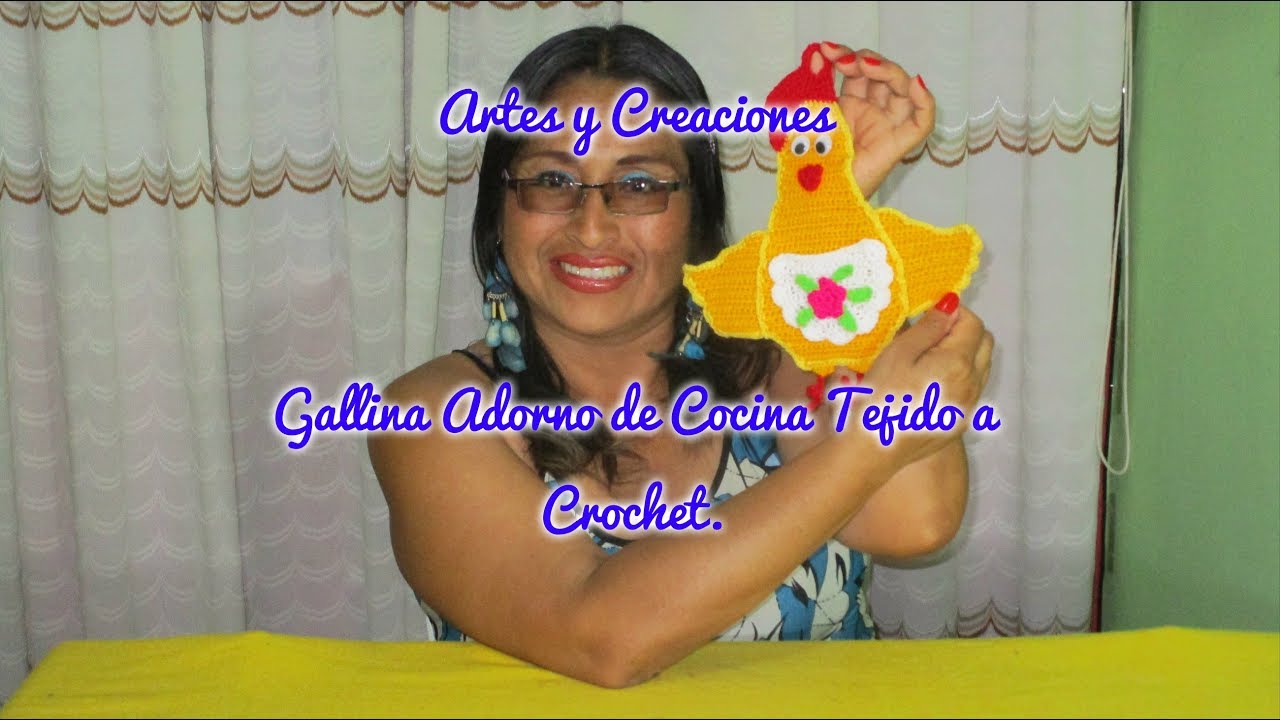 GALLINA ADORNO DE COCINA TEJIDA A CROCHET